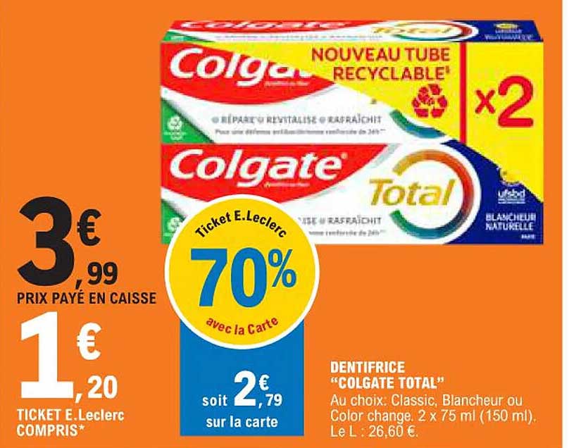Dentifrice "colgate Total"