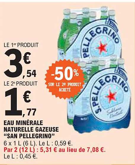 eau minérale naturelle gazeuse "san pellegrino"