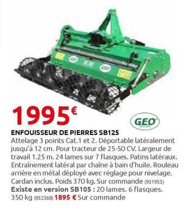 enfouisseur de pierres sb125 géo