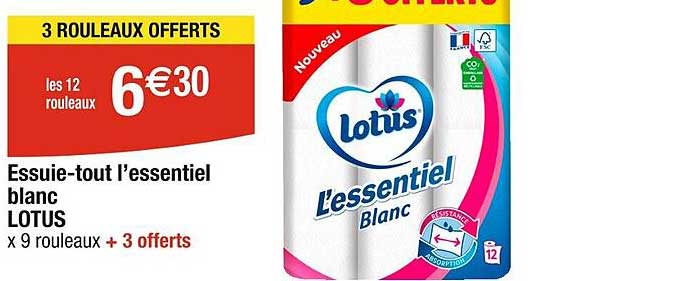 essuie-tout l'essentiel blanc lotus