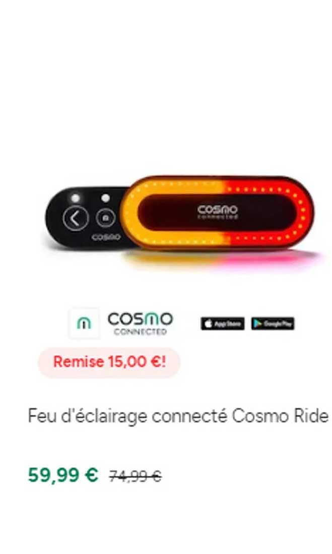 feu d'éclairage connecté cosmo ride