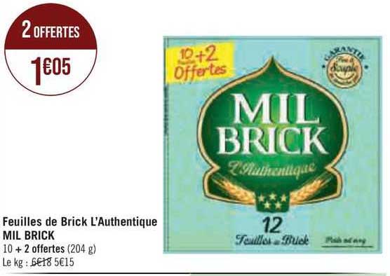 feuilles de brick d'authentique mil brick