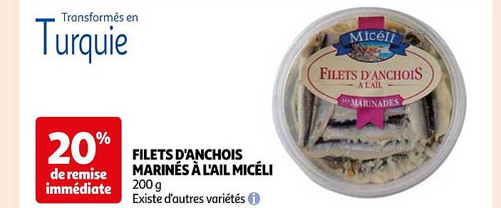 filets d'anchois marinés à l'ail micéli