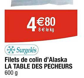 filets de colin d'alaska la table des pêcheurs