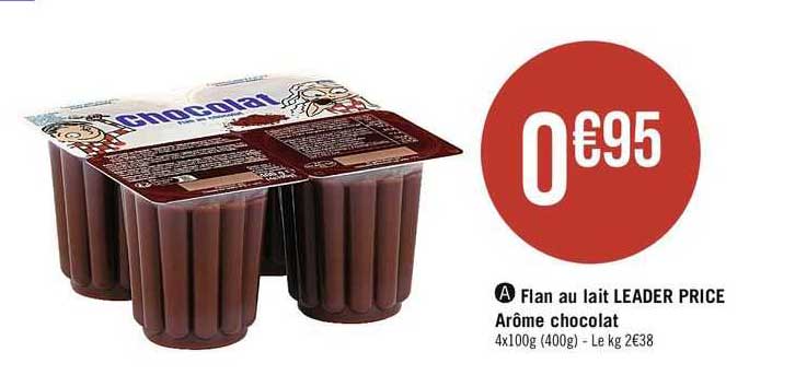 flan au lait leader price arôme chocolat
