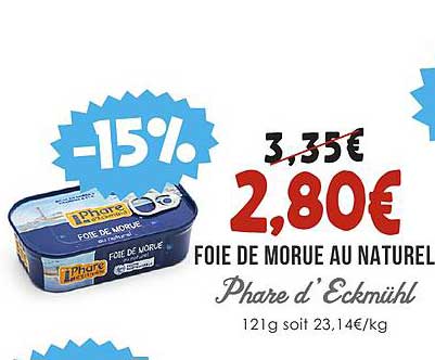 foie de morue au naturel phare d'eckmühl