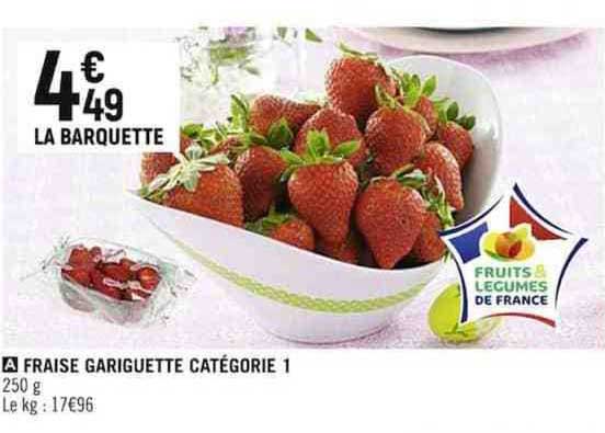 fraise gariguette catégorie 1