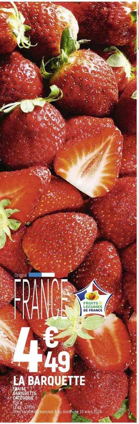 fraise gariguette catégorie 1