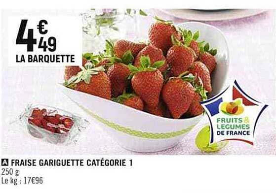 fraise gariguette catégorie 1