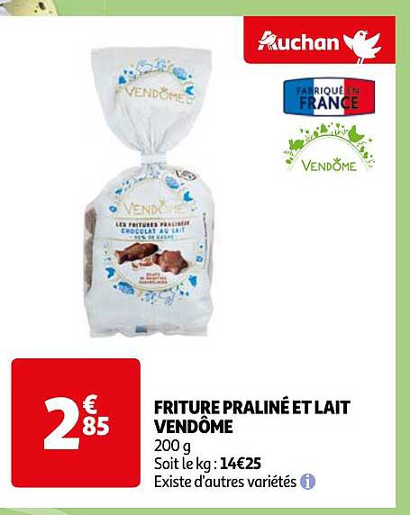 friture praliné et lait vendôme