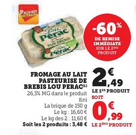 fromage au lait pasteurisé de brebis lou pérac