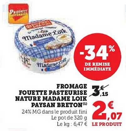 fromage fouetté pasteurisé nature madame loïk paysan breton