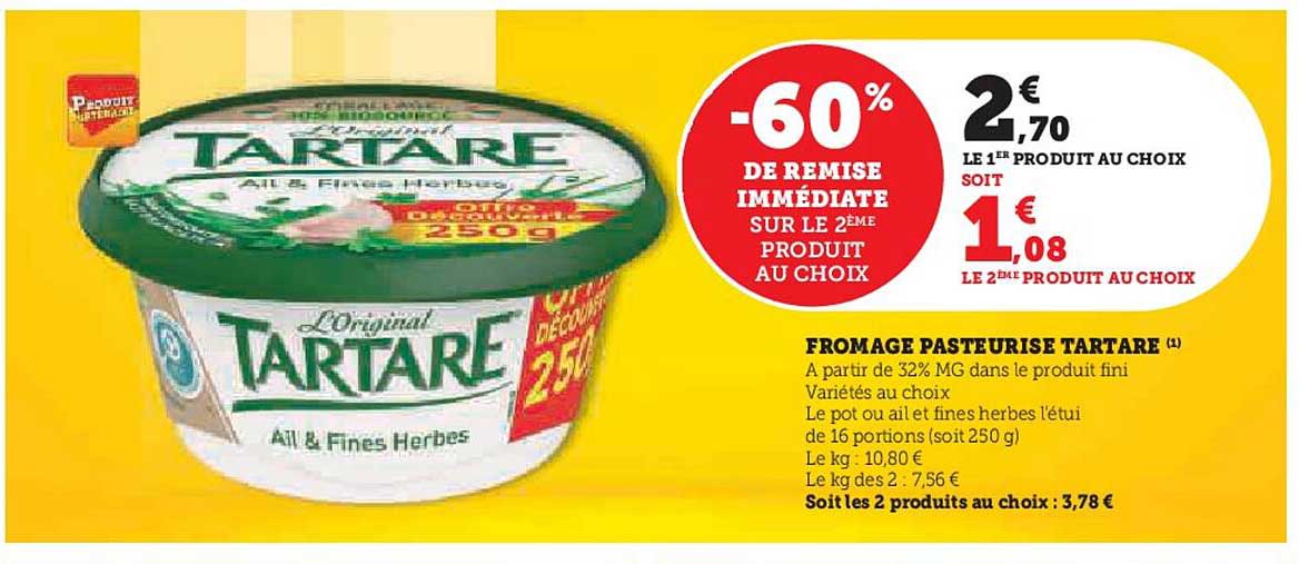 Fromage Pasteurisé Tartare