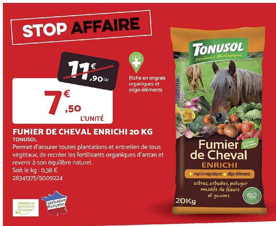 fumier de cheval enrichi 20 kg tonusol