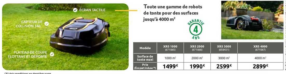 gamme de robots de tonte pour des surfaces jusqu'à 4000 m²