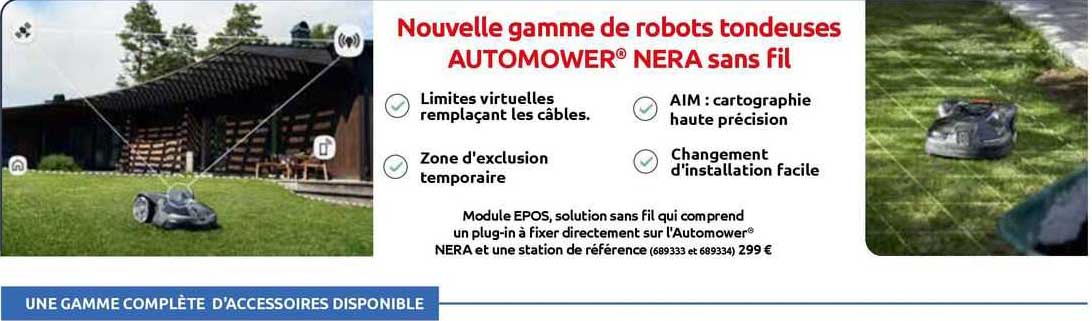 gamme de robots tondeuses automower nera sans fil