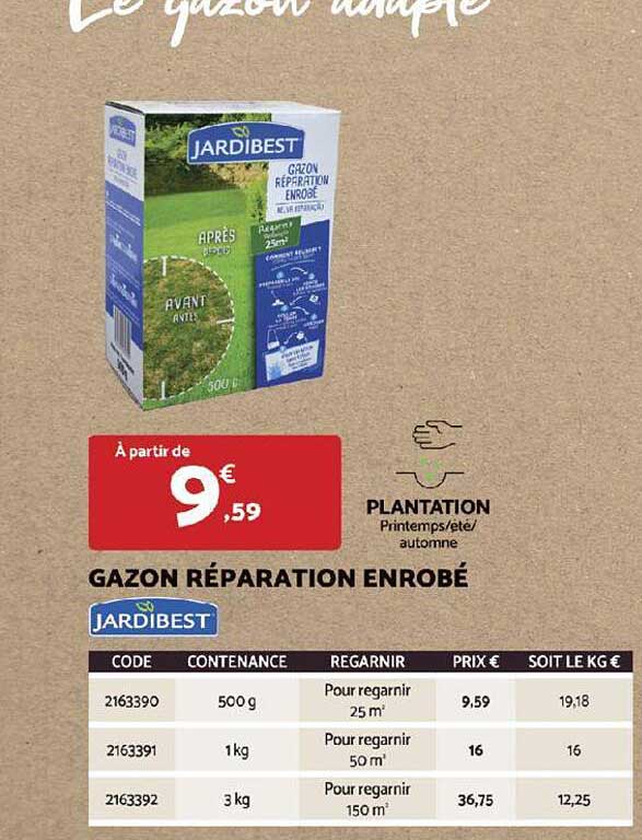 gazon réparation enrobé jardibest