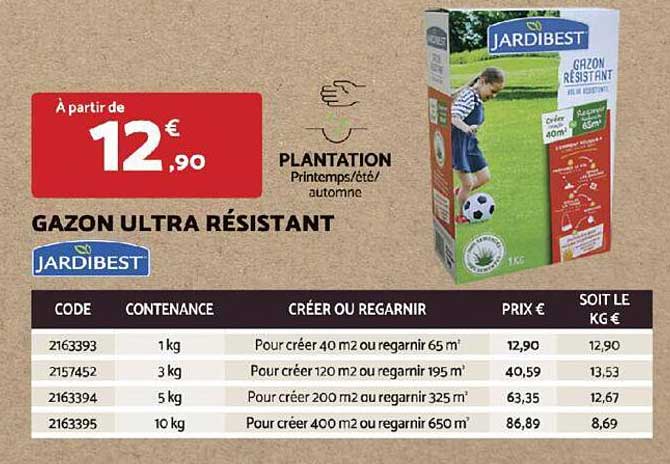 gazon ultra résistant jardibest