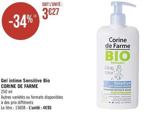 gel intime sensitive bio corine de farme