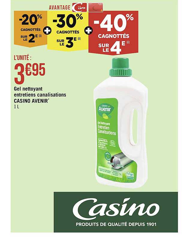 gel nettoyant entretiens canalisations casino avenir