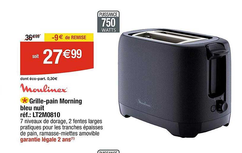 grille-pain morning bleu nuit moulinex
