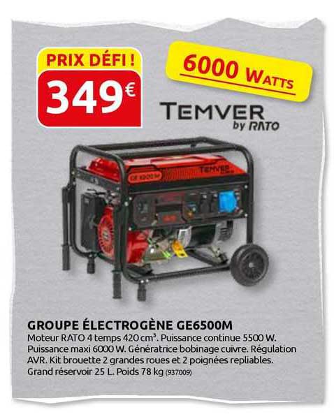 groupe électrogène ge6500m temver