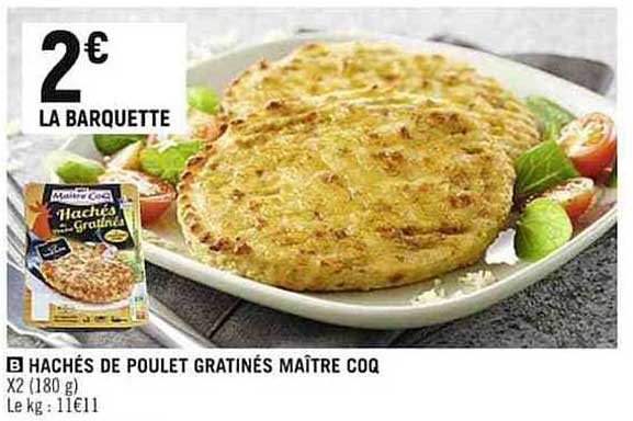 hachés de poulet gratinés maître coq