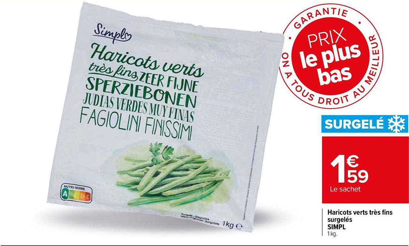 haricots verts très fins surgelés simpl