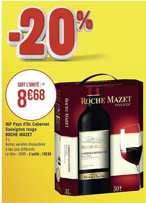 igp pays d'oc cabernet sauvignon rouge roche mazet