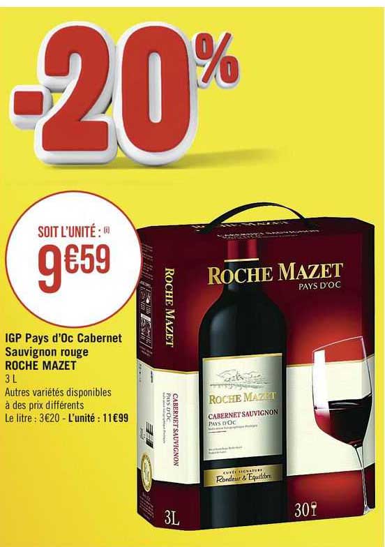 igp pays d'oc cabernet sauvignon rouge roche mazet