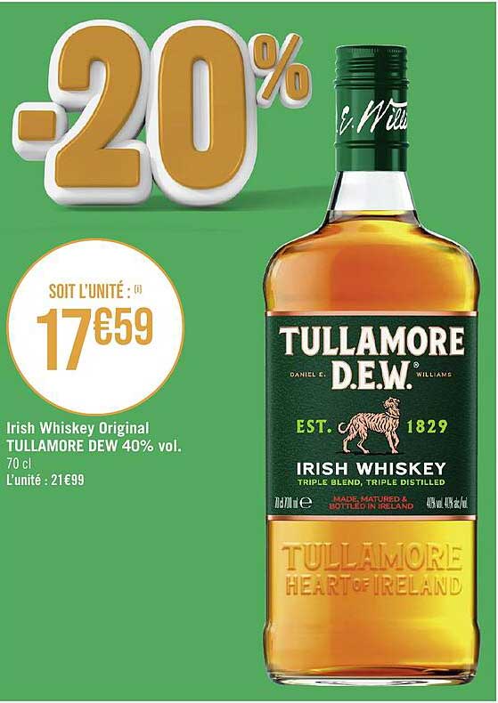 irish whiskey original tullamore dew 40% vol.