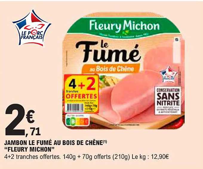 jambon le fumé au bois de chêne "fleury michon"