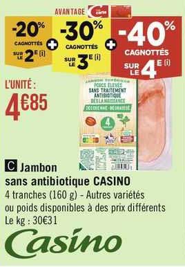 jambon sans antibiotique casino