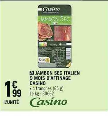 jambon sec italien 9 mois d'affinage casino