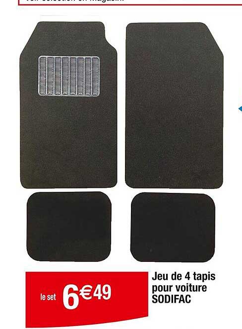 Jeu De 4 Tapis Pour Voiture Sodifac