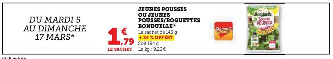 jeunes pousses ou jeunes pousses/roquettes bonduelle