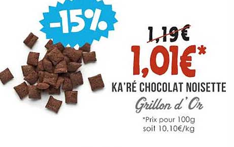 ka'ré chocolat noisette grillon d'or