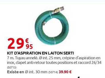 kit d'aspiration en laiton serti