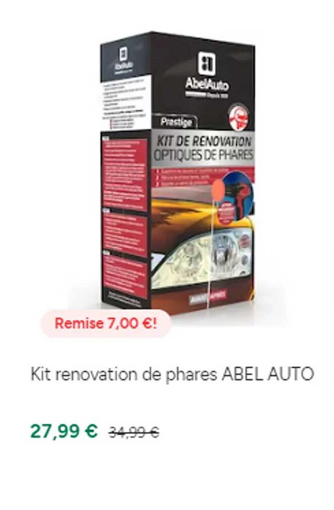kit rénovation de phares abel auto