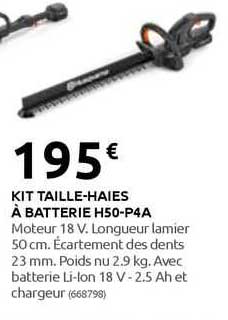 kit taille-haies à batterie h50-p4a