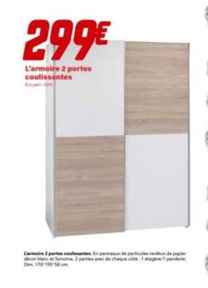 l'armoire 2 portes coulissantes