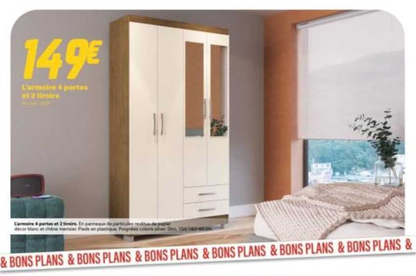 L'armoire 4 Portes Et 2 Tiroirs