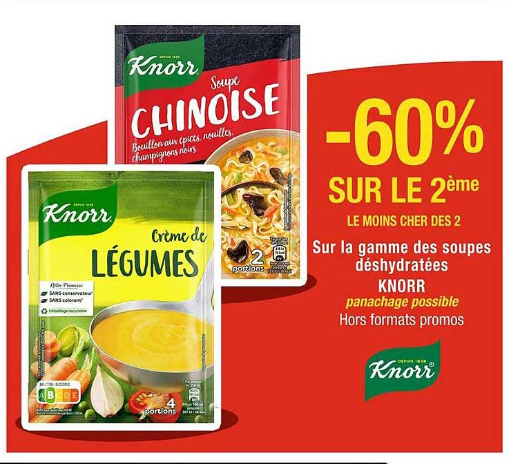 la gamme des soupes déshydratées knorr