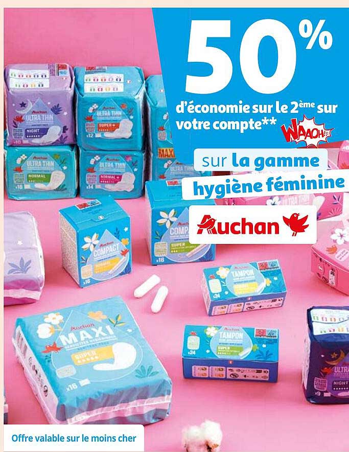 la gamme hygiène féminine auchan