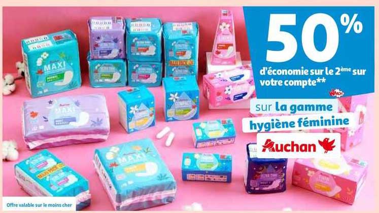 la gamme hygiène féminine auchan