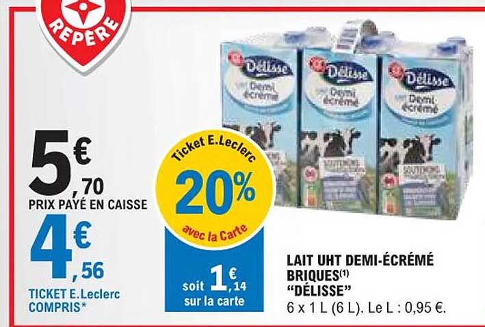 lait uht demi-écrémé briques "délisse"