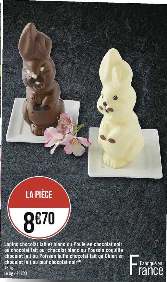 Lapins Chocolat Lait Et Blanc Ou Poule En Chocolat Noir Ou Chocolat Lait Ou Chocolat Blanc Ou Poussin Coquille Chocolat Lait Ou Poisson Bulle Chocolat Lait Ou Chien En Chocolat Lait Ou œuf Chocolat