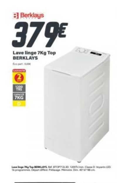 lave linge 7 kg top berklays