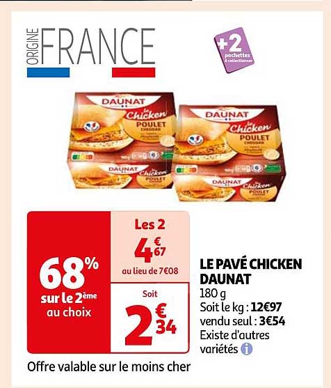 le pavé chicken daunat