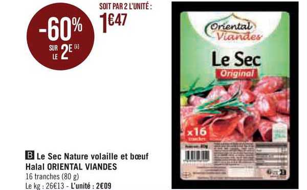Le Sec Nature Volaille Et Bœuf Halal Oriental Viandes